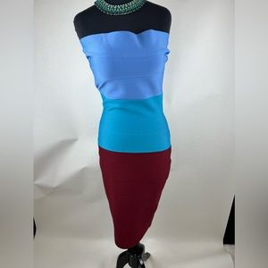 Colorblock Bandage Dress